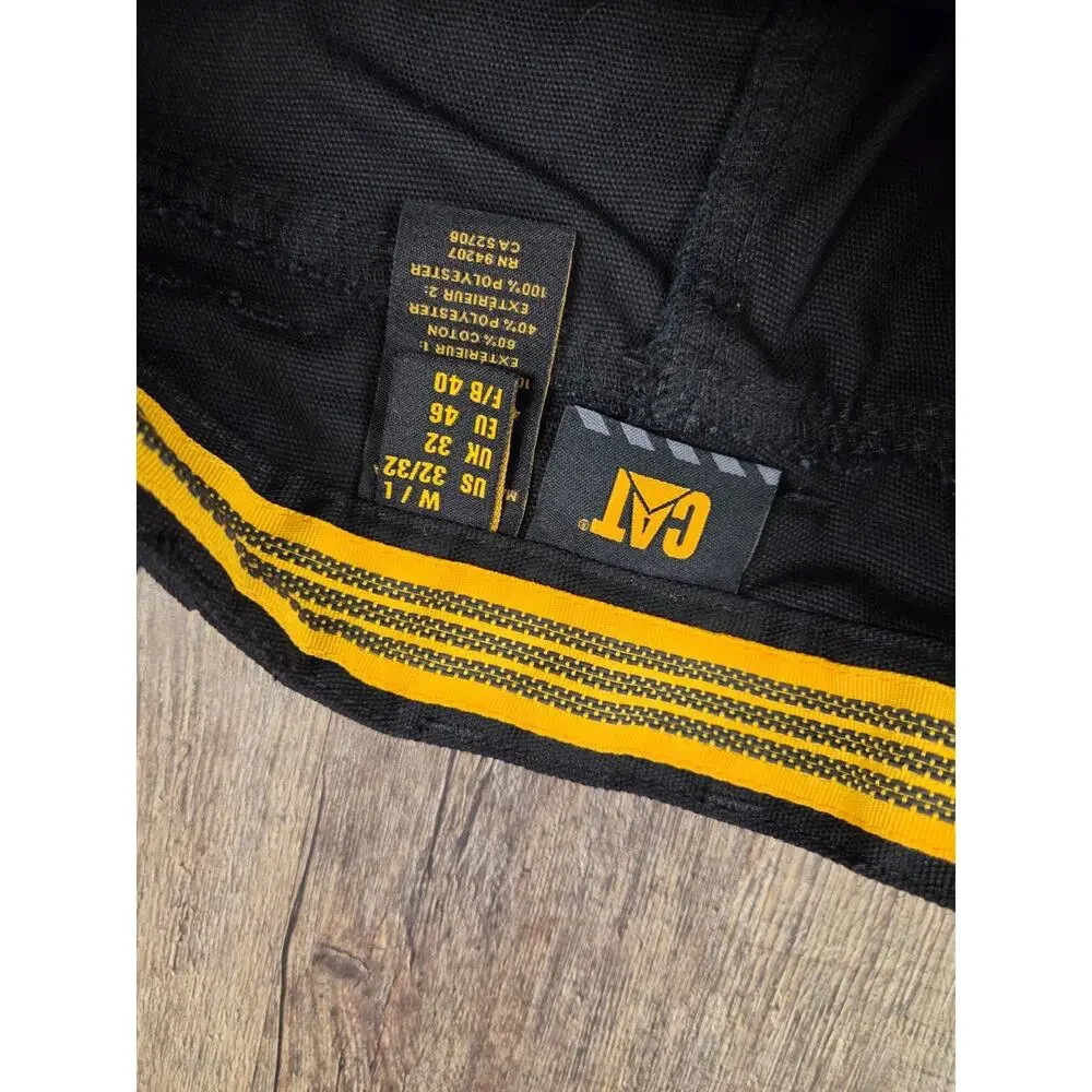 Caterpillar trademark work Pants C172 016 Black NEW Heavy Duty 32x32